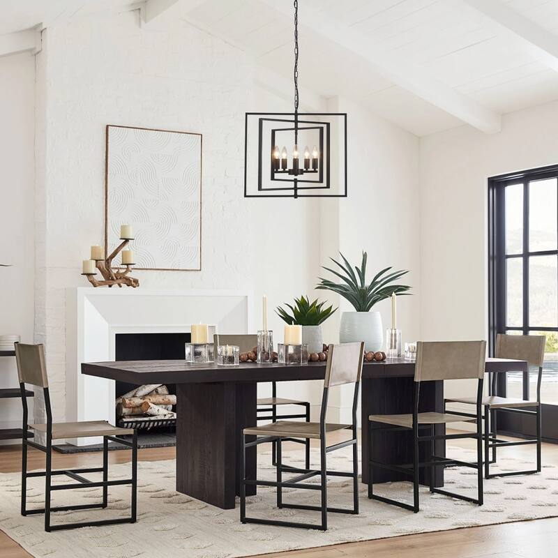 21.65inch 5 Lights Modern Chandelier with Metal Frame 360 Degree Adjustable for Different Rooms