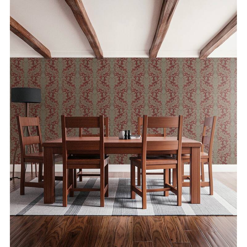 Seabrook Designs Bronte Damask Unpasted Wallpaper