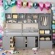 preview thumbnail 10 of 16, Multifunction Twin Size Loft Bed With Under-bed Desk and Drawers and Shelves Grey