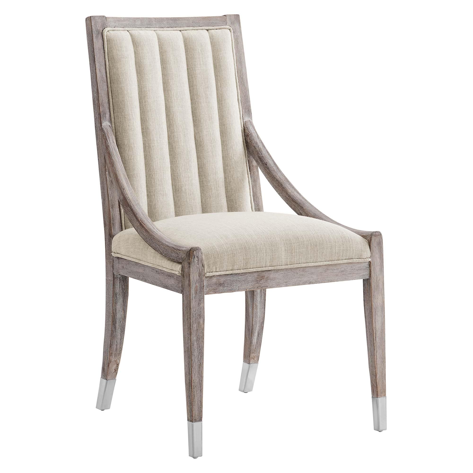 old maison chair ② Maison French Vintage Tufted Fabric Dining Armchairs Set of