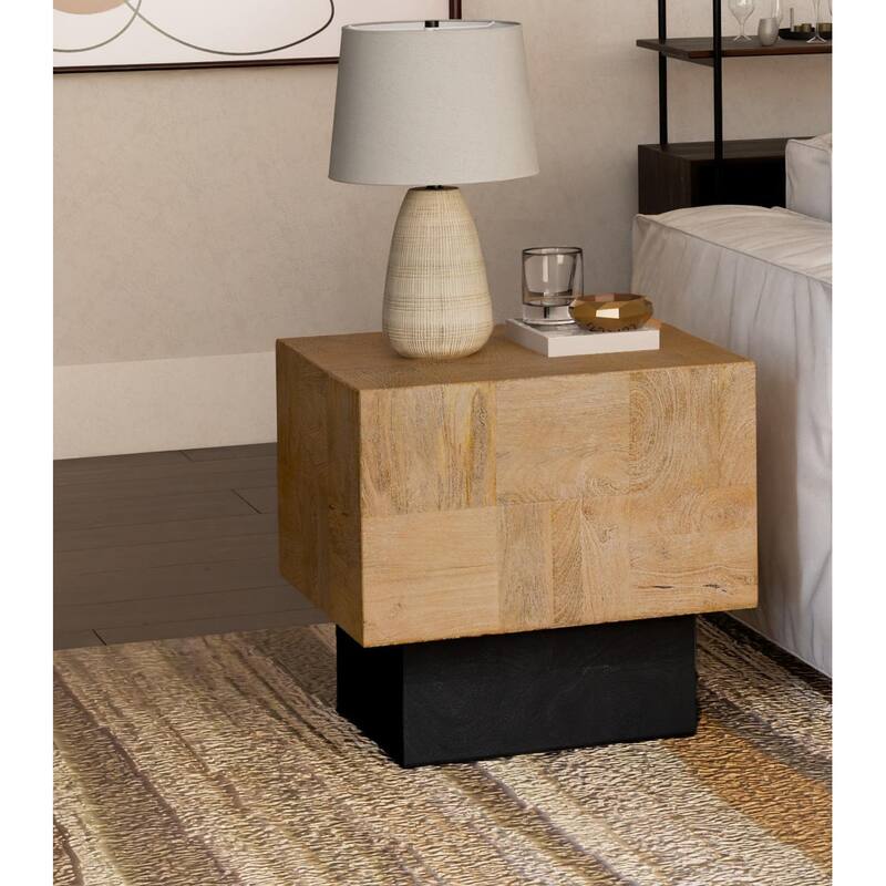 Caden Modern Solid Wood Side Table - Brown