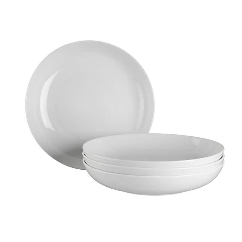 Euro Ceramica Claire 4 Piece Everyday Classic 9" Pasta Bowl Set - 37.2 oz Capacity