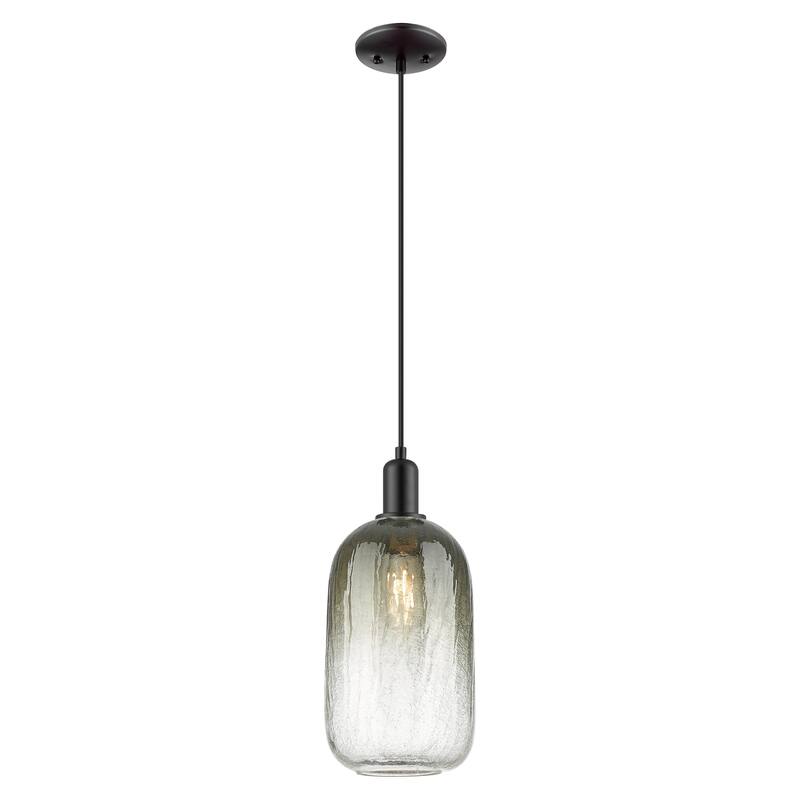 Innovations Lighting Downtown Urban - Brookhaven Cloche - 1 Light 7" Cord Hung Mini Pendant - Matte Black/Slate Shade