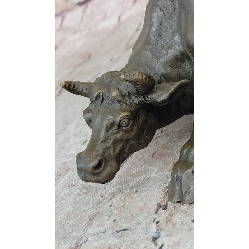 Bronze Sculpture Statue Abstract Imitative Bull Horns Figurine Stock Broker Sale Gift Decor