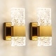 preview thumbnail 1 of 17, Dimmable Crystal Wall Sconces Set of Two Modern Bathroom Vanity Light Fixtures Gold
