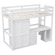 preview thumbnail 9 of 16, Twin Loft Bed wStairs and Desk, Wardrobe and Storage Drawers, White