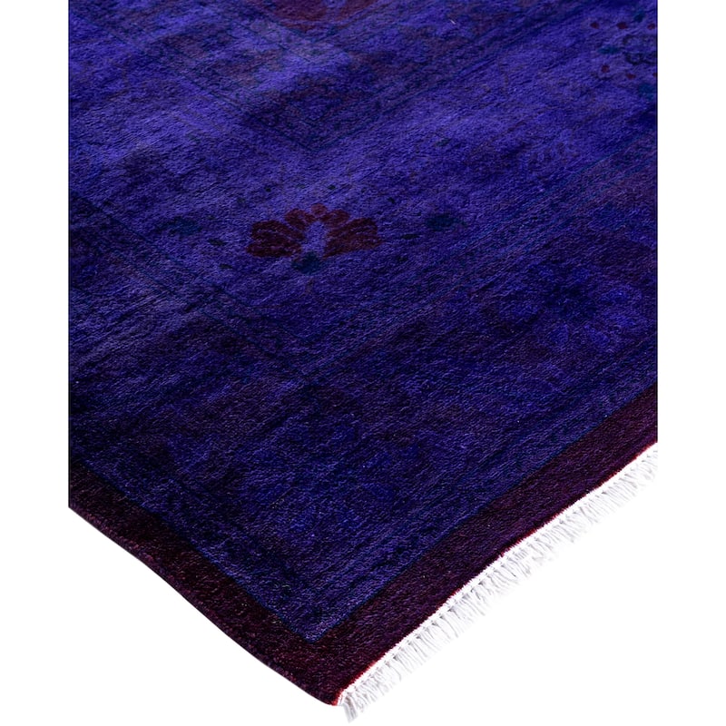 Overdyed One-of-a-Kind Hand-Knotted Area Rug - Purple - 9' 3" x 12' 2"