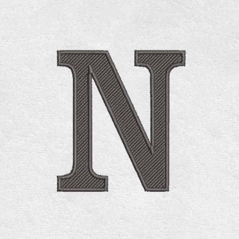 Avanti Linens Wht/Gry Block Monogram Bath Towel - Bath Towel