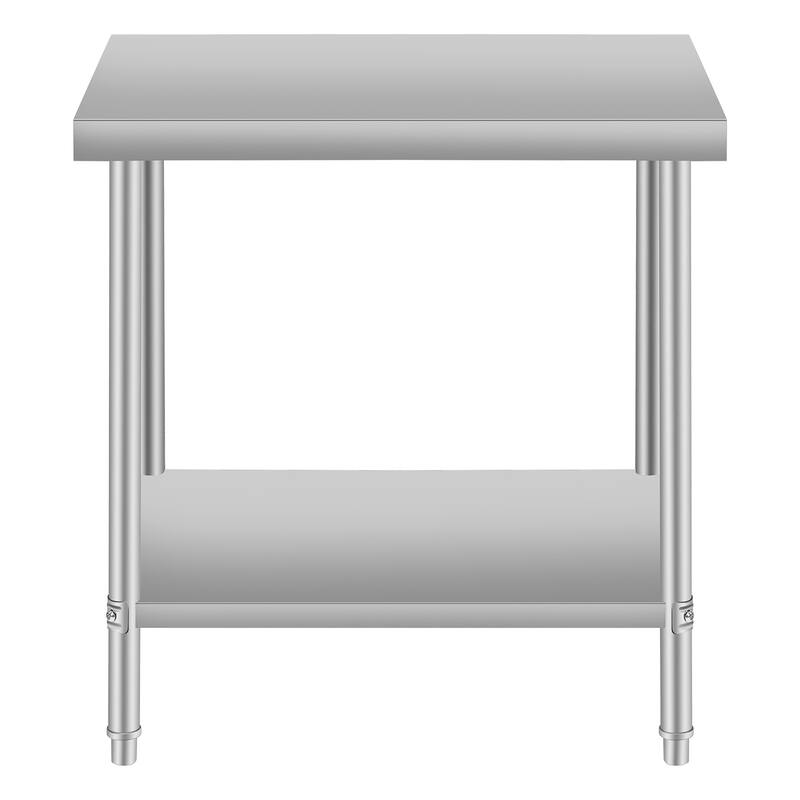 30 x 24in Stainless Steel Kitchen Prep Table with Under Shelf