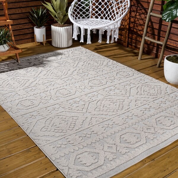 JONATHAN Y Citta High-Low Pile Mediterranean Tile Indoor/Outdoor Area Rug. Opens flyout.