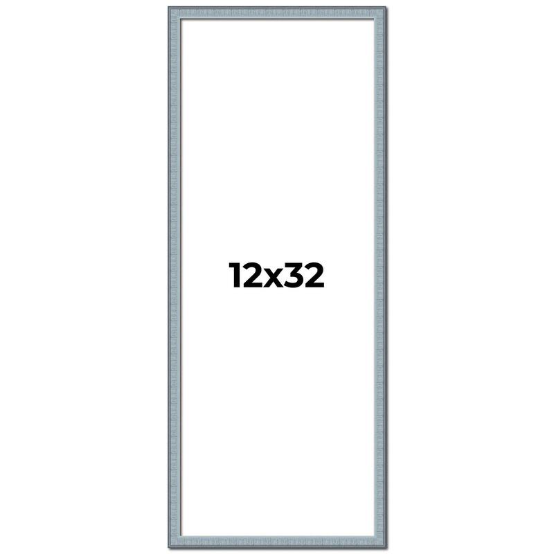 12x32 Frame Rustic Sky Blue Solid Wood Picture Frame | 0.75 Inch