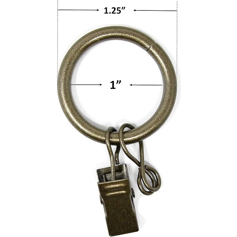 40PCS Solid Metal Window Drapery Curtain Panel Ring with Eyelet, 1" Inner Diameter, Fits Up to 3/4" Rod Multicolor