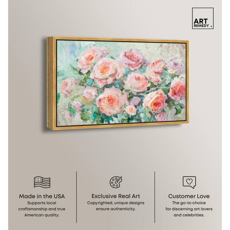 Cabbage Rose Charm Canvas by Art Remedy