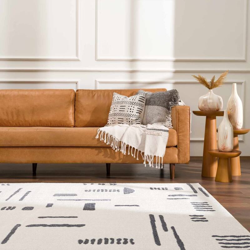 Hauteloom Eitan Modern Abstract Contemporary Machine Washable Area Rug