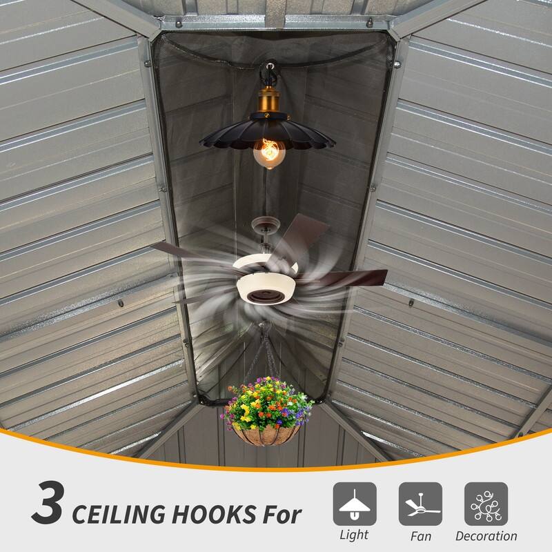 Domi Hardtop Gazebo with Galvanized Steel Double Roof and Aluminum Frame