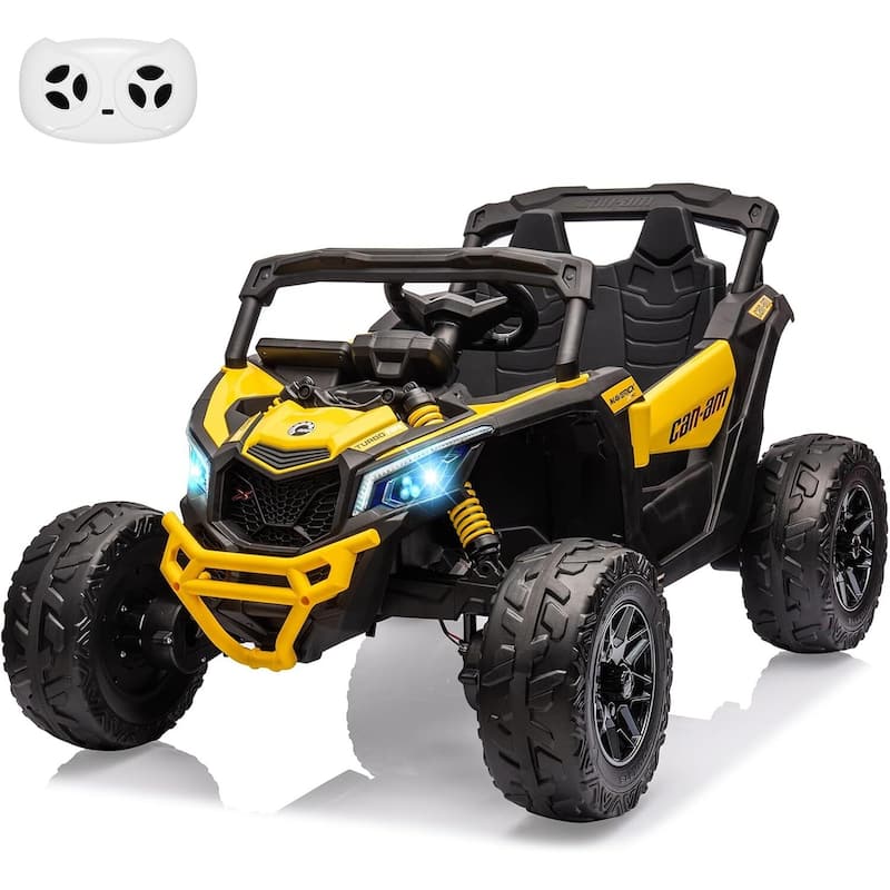 12V Licensed Can-Am Electric Off-Road Utv Car for Kids - Yellow