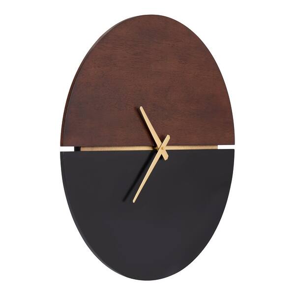 slide 5 of 9, Kate and Laurel Keene Wall Clock - 22" Diameter 22" Diameter - Walnut Brown/Black