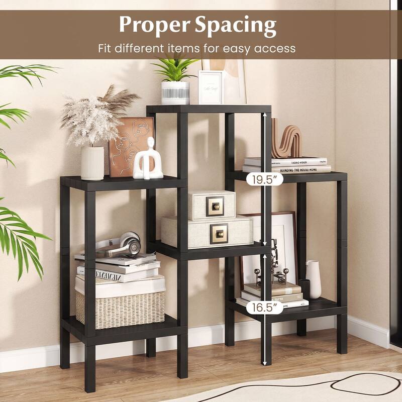 Gymax 6-Tier Plastic Modular Storage Shelves Open Display Utility