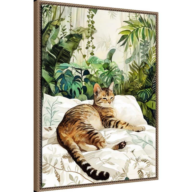 Cats Life Sleepy Time by Justyna Jaszke Framed Canvas Wall Art
