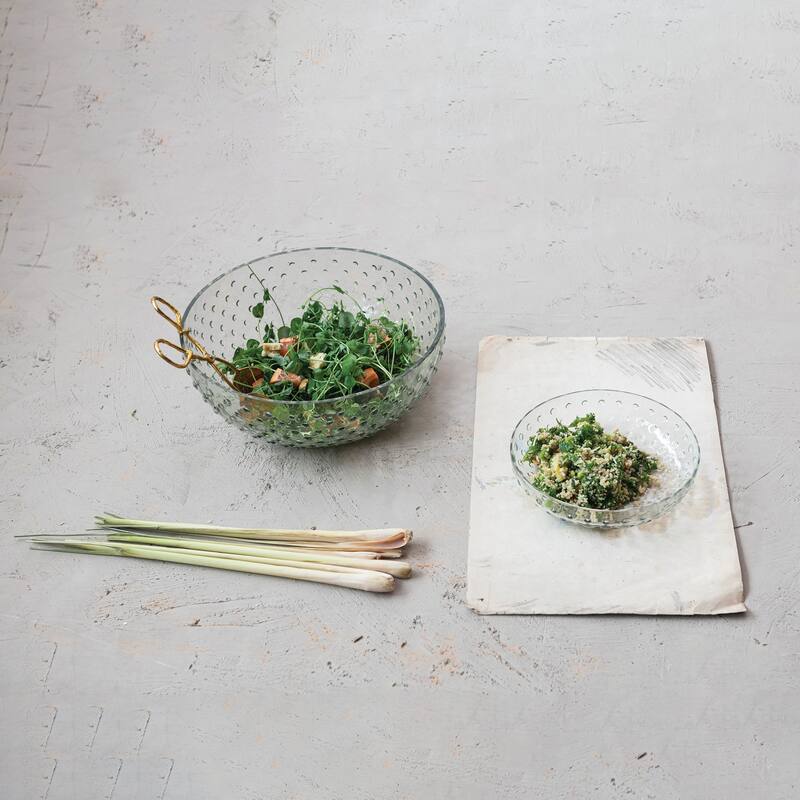 Glass Hobnail Serving Bowl