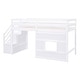 preview thumbnail 16 of 16, Twin Loft Bed with Storage Staircase & Window, Gray