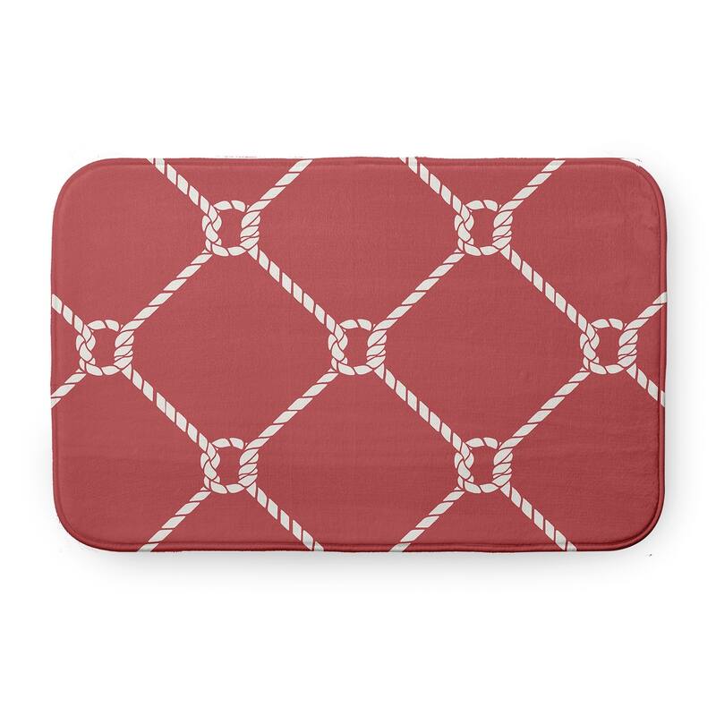 Ahoy Bathmat - 34" x 21" - Ligonberry Red