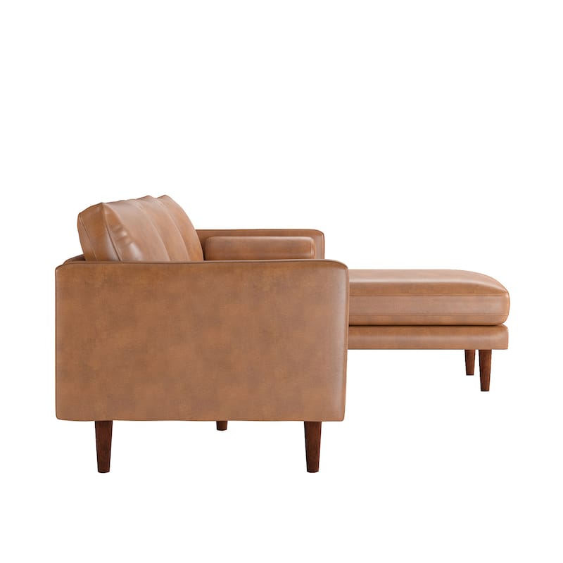 Oana Mid-Century Faux Leather Sectional Sofa by iNSPIRE Q Modern