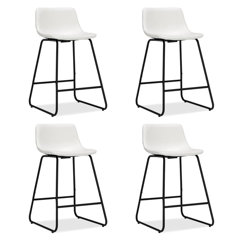Modern 24.in Counter Height Bar Stool with PU Leather and Metal Frame Barstools for Kitchen Island