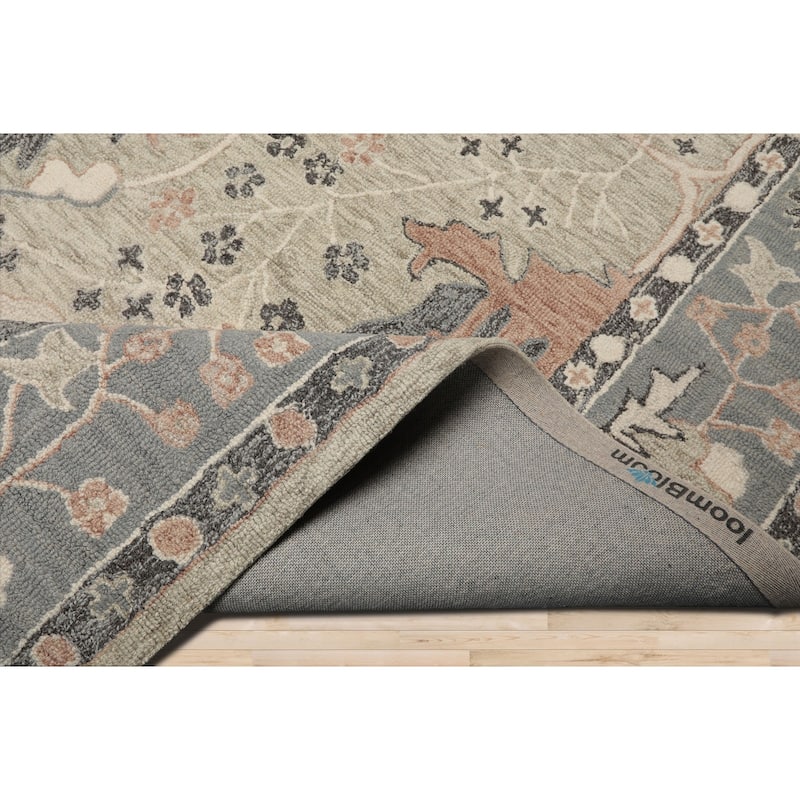 Multi Size Sage Wool Area Rug HandHooked Transitional Design Arts & Crafts