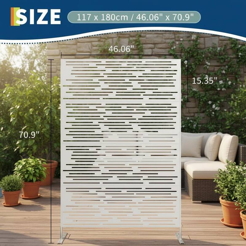 70" H Decorative Metal Garden Fences, Rust-Proof Scroll Design