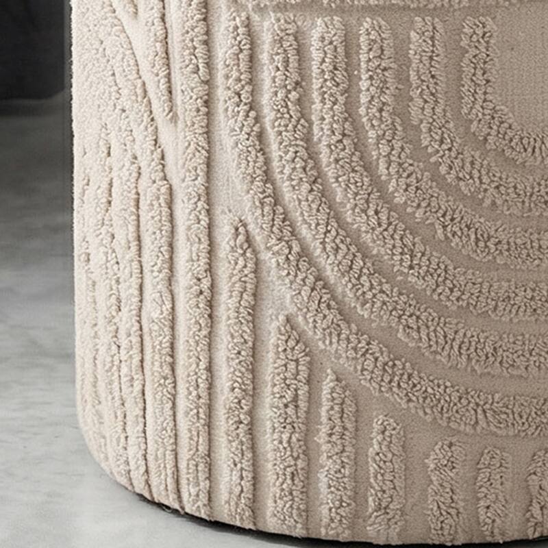Modern Fabric Round Storage Ottoman