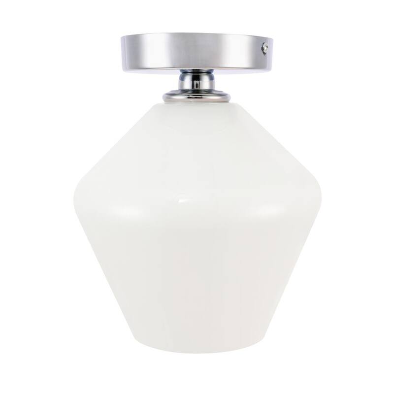 Gerald 1-Light Flush Mount - 9.4/7.9 - Chrome/Frosted