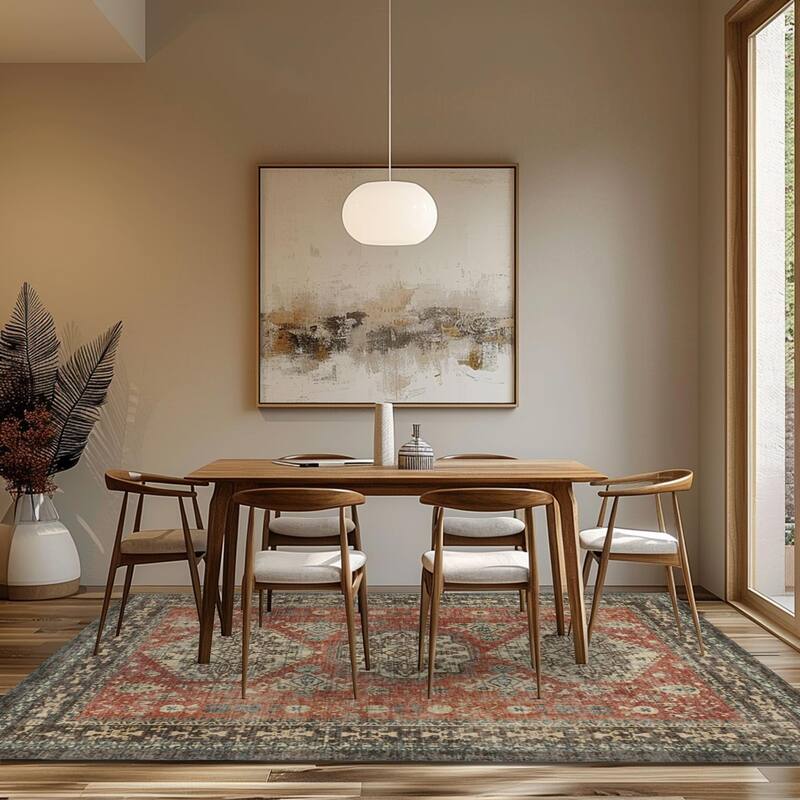 Mcow EverEase Collection Low Pile Machine Washable Non-Slip Area Rug - 8'X10'