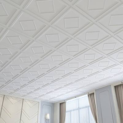 Art3d 2x2ft PVC Decorative Drop Ceiling Tiles,Glue Up Ceiling Tile,12Pcs