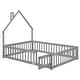 preview thumbnail 81 of 109, Twin/Full Montessori Toddler Floor Bed Frame, Modern House-Shaped Bed Frame with Fence and Full-Length Guardrails for Girls Boys