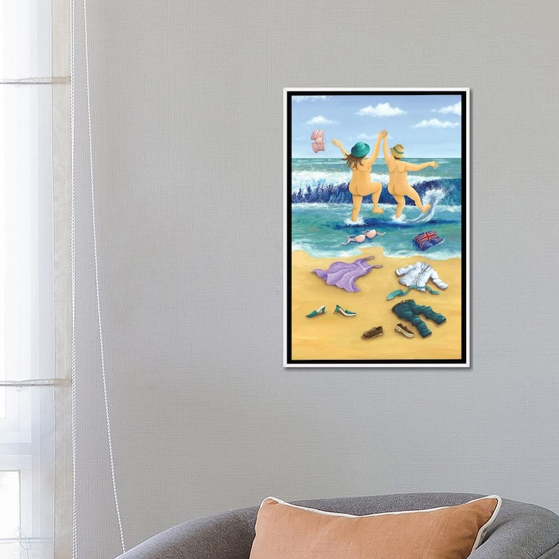 iCanvas "Skinny Dippers" by Peter Adderley Framed Canvas Print