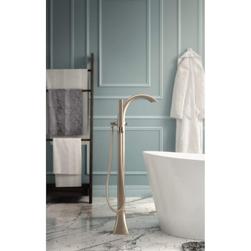 Moen Voss Floor Mounted Tub Filler with Riser and Built-In Diverter -