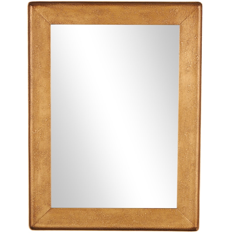 Metal Wall Mirror with Textured Frame - Gold - Roche River Decor - Gold - 29"W, 38"H