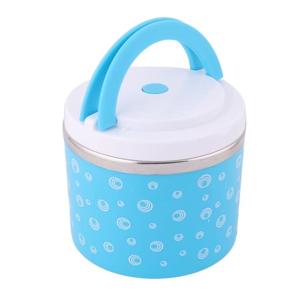 Circle Pattern Food Rice Soup Holder Storage Handle Lunch Box 800ml - Blue  - Bed Bath & Beyond - 28770713