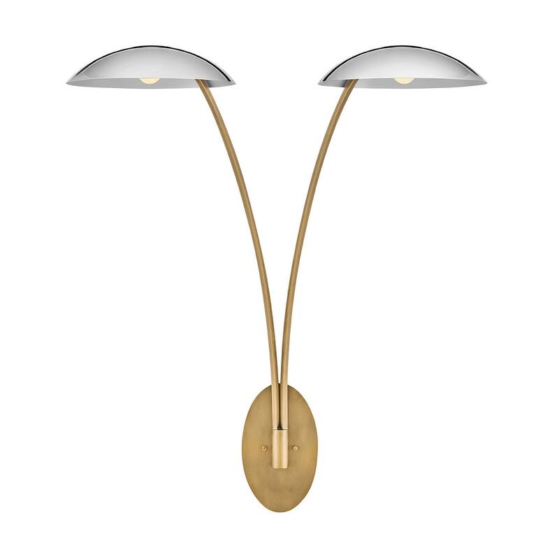 Fredrick Ramond FR41642 Glenn 2 Light 41" Tall Wall Sconce - Heritage Brass / Chrome