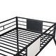 preview thumbnail 5 of 3, Metal Twin over Full Bunk Bed with Side Ladder in White and Black