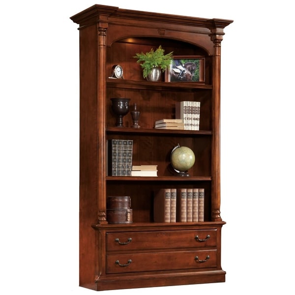 Shop Hekman 79274 CEO 48 Inch Wide Wood Lighted Bookcase ...