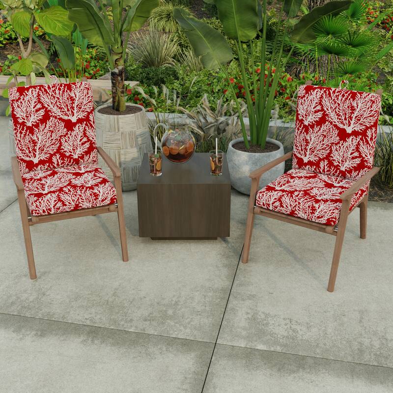 21" x 44" Outdoor Chair Cushion with Ties and Loop - 44'' L x 21'' W x 3.5'' H