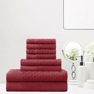 Turkish Cotton 8 Piece Herringbone and Solid Towel Set by Superior
