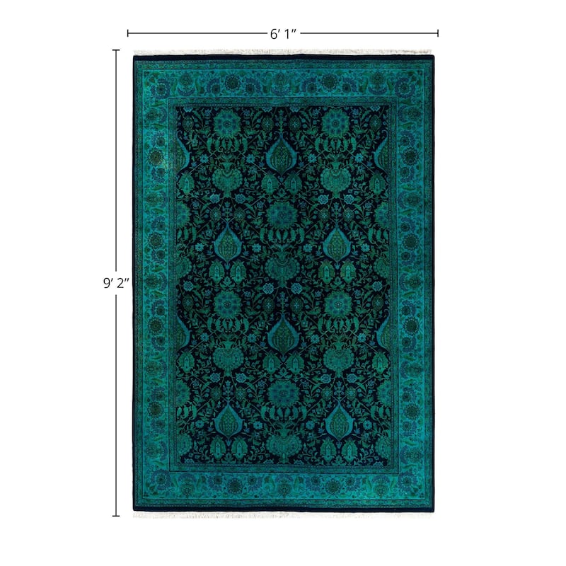 Overdyed, One-of-a-Kind Hand-Knotted Area Rug - Purple - 6' 1" x 9' 2"