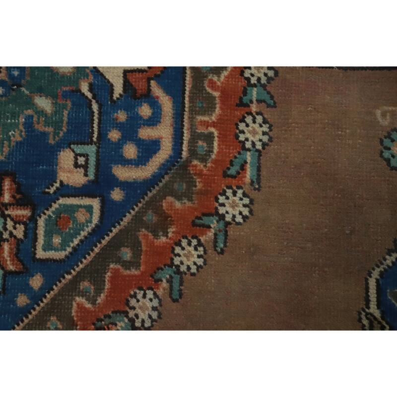 Hand Knotted Oriental 100% Wool Carpet Traditional Medallion Brown Tabriz Area Rug - 5' 11'' X 4' 10''