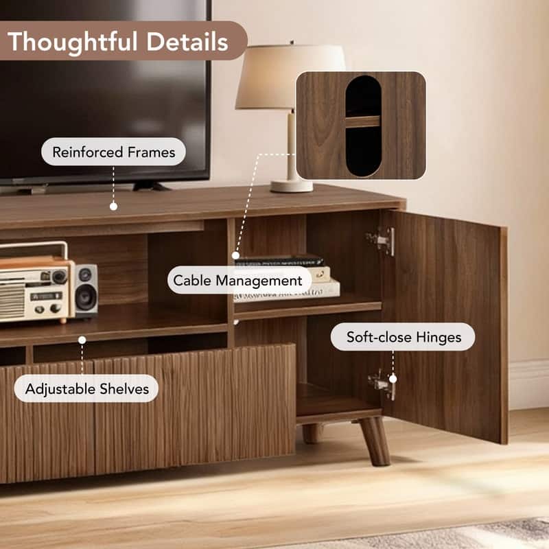 Spruce & Spring 70" TV Stand Modern Entertainment Center for TVs up to 80"