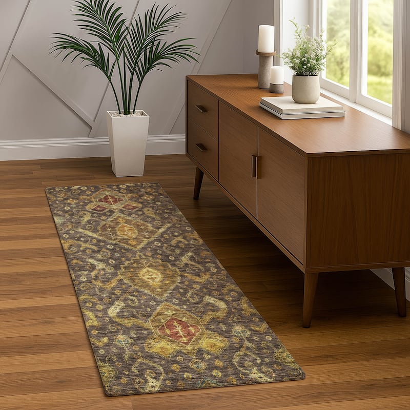 Machine Washable Indoor/ Outdoor Traditional Venetian Chantille Rug
