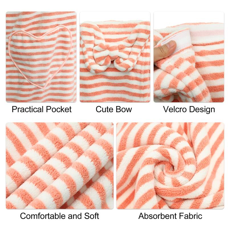 Bath Wrap Towel for Women Adjustable Bath Wrap for Shower Coral Fleece