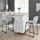 Middlebrook Prusiner 24-inch Faux Leather Counter Stool, Set of 2 - Stone Grey